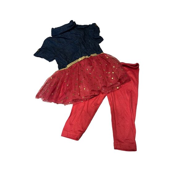 Nanette Lepore Infant Girls Set Size 12 months Pink Glitter Metallic Star Dark C - Picture 2 of 9